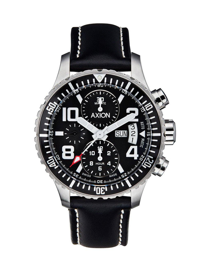 CHRONO COMMANDER BLACK CHRONOGRAPH - Axion Watch